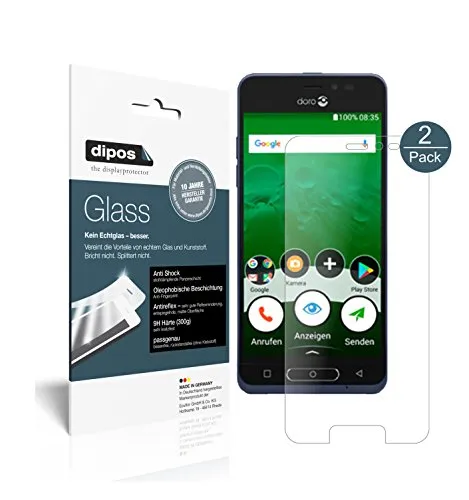 dipos I 2X Displayschutz matt kompatibel mit Doro 8035 Schutzfolie 9H Anti-Shock