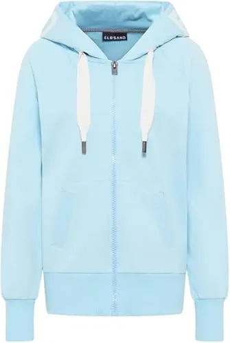 Elbsand Damen Zipjacke Kelda Hood - Wave Blue, Größe XXL - Stylische Zipjacke für Damen in wave blue, ideal für vielseitige Outfits. Bietet eine bequeme Passform und ist perfekt für jeden Anlass in der Übergangszeit.