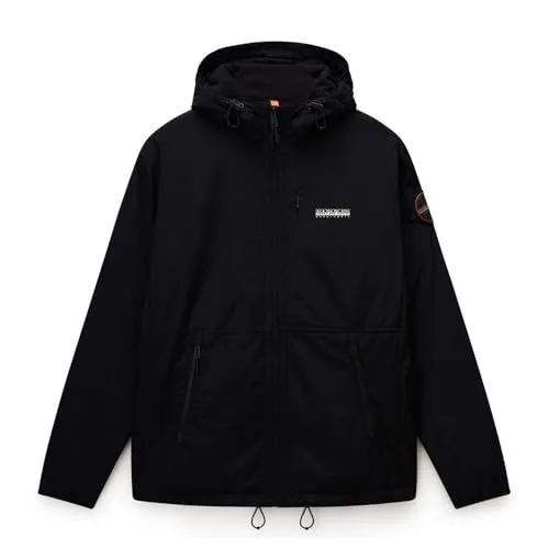Winterjacke NAPAPIJRI "TUNDRA" für Herren, Gr. M, schwarz - Funktionsjacke mit regulierbarer Kapuze und schnell trocknendem Material. Ideal für Spaziergänge oder Treffen mit Freunden, bietet Komfort und praktische Reißverschlusstaschen.
