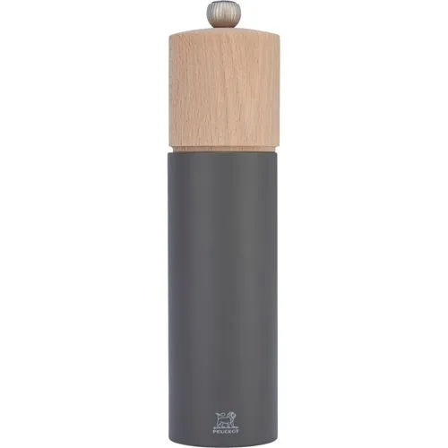 Peugeot Boreal Pfeffermühle 21 cm - Küchenhelfer aus nachhaltig bewirtschaftetem Buchenholz, mit langlebigem Stahlmechanismus für intensiven Aroma-Genuss und stilvollem Design in warmem Grau.