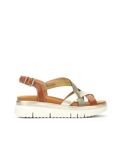 Pikolinos Keilsandalen PALMA in Leder für Frauen – Farbe BRANDY-CIT - Stilvolle Damen-Keilabsatzsandalen aus langlebigem Leder. Ideal für den Alltag mit gepolsterten Innensohlen und flexiblem Design für hohen Tragekomfort. Perfekte Kombination aus Eleganz und Funktionalität.