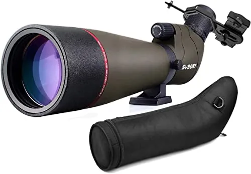 Svbony SV13 20-60x80 Spektiv Vogelbeobachtung mit Smartphone Adapter, HD FMC Wasserdicht Spektive mit Tragetasche, Porro Prisma Spotting Scope für Sportschützen Wildlife Scenery
