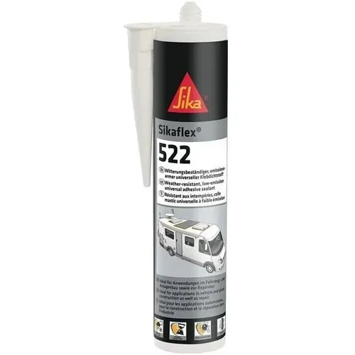 Sika Dichtmasse Sikaflex 522 Caravan, 300ml - Universeller Klebe- und Dichtstoff - Klebstoff & Klebe-Dichtstoff, ideal für Wohnmobile und KFZ, wasserdicht und witterungsbeständig, mit hoher Alterungsbeständigkeit und ISEGA Zertifikat für Lebensmittelanwendungen.