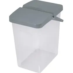 Behälter Waschpulver Futterbehalter Unibox mit Deckel Aufbewahrungsbox Box Grau 10 Liter - Transparent/Grau