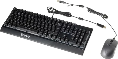MSI Vigor GK30 Gaming-Tastatur (DE-Layout) - Mechanische Membran-Switches, wasserfest und RGB Mystic Light für beeindruckende Beleuchtungseffekte