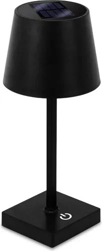 3.07 LED Tischleuchte GLORIUS mit Solar und Akku Betrieb - warmweiß - Farbe: schwarz