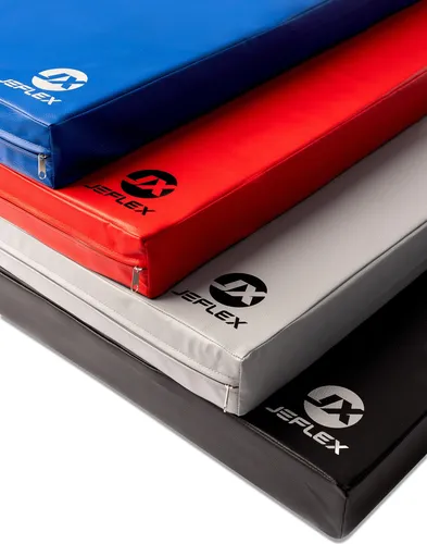 Jeflex Klappbare Weichbodenmatte - 180 x 60 x 6 cm, Rot Schwarz, MADE IN GERMANY - Turnmatte aus hochwertigem, phthalatfreiem Kunstleder, ideal für Gymnastik, Yoga und Fitness. Langlebig und hautfreundlich, bietet Sicherheit und Komfort für Kinder und Erwachsene.