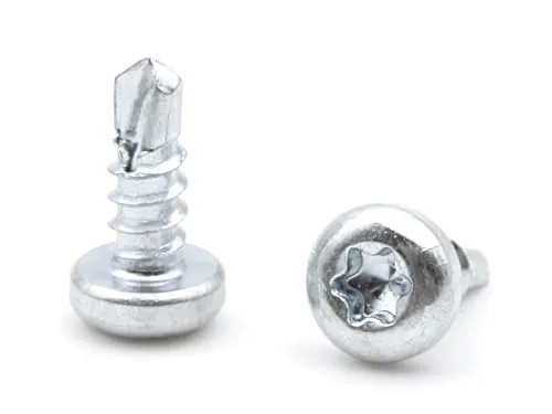 Design61 Selbstbohrende Schrauben Halbrundkopf Stahl Gehärtet Verzinkt Rostbeständig für Holz und Metallbau Selbstschneidende TX-15 Schrauben (3,5 x 9,5 mm, 200, stück)