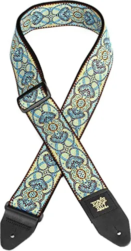 Ernie Ball E-Guitar Strap TQ EB4098 - Gitarrengurt aus strapazierfähigem Polypropylen mit edlem Imperial Paisley Design; verstellbar von 104 cm bis 183 cm, ideal für Musiker, die Stil und Komfort suchen.