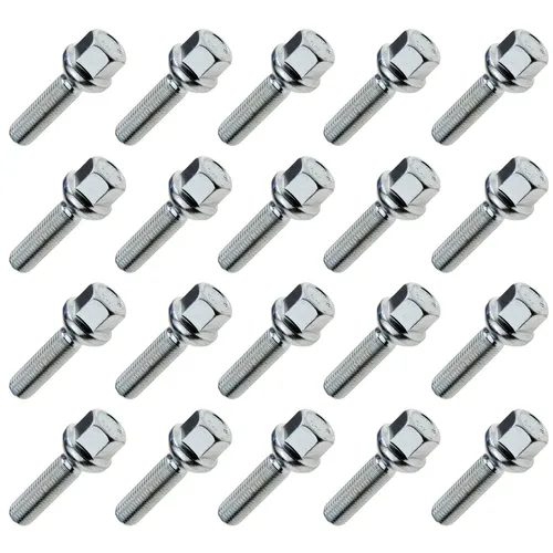 20x Radschrauben M12x1,5 Kugel Länge 40mm Radbolzen Carbonado SW17 Verzinkung
