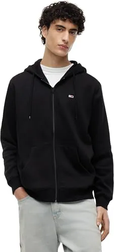 Tommy Jeans Herren TJM Reg Flag Zip Fleece Thru Dm0dm20743 Kapuzenpullover - Kapuzenpullover für Herren, nachhaltig produziert und bietet hohen Tragekomfort mit durchgehendem Reißverschluss.