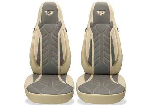 BREMER SITZBEZÜGE für Mercedes Sprinter W907/910 (Bj ab 2018) - Hochwertige 2-tlg. Schonbezüge in Beige/Grau, passend für Mercedes Sprinter W907/910 ab 2018. Langlebig und pflegeleicht, mit einfachem Klettsystem für eine mühelose Montage. Schützt Ihre Sitze und sorgt für Komfort auf jeder Fahrt.