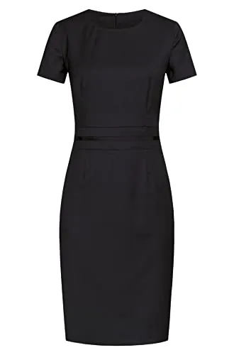 GREIFF Damen Etuikleid Größe 40 - Modern Fit in Schwarz, Modell 1064 - Elegantes Etuikleid mit Rundhalsausschnitt und Taillenband, ideal für berufliche Anlässe. Das elastische Futter sorgt für optimalen Tragekomfort.