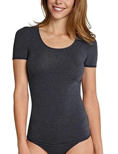 Schiesser Damen Shirt Halbarm - Personal Fit Unterhemd, Nachtblau - Unterhemden & BH-Hemden für Damen, superelastisches und hautfreundliches Shirt ohne störende Seitennähte für höchsten Tragekomfort und perfekte Passform.