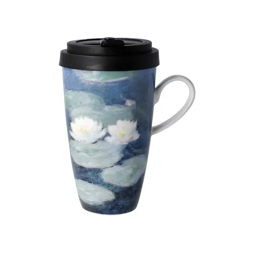 Kaffee to go Becher, SEEROSEN AM ABEND Claude Monet 500ml Goebel Porzellan