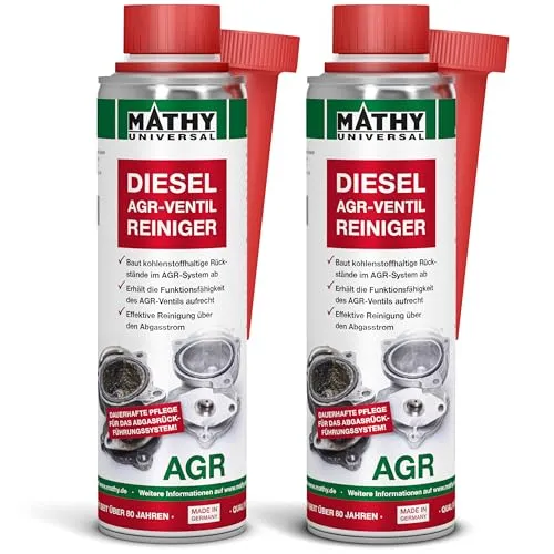MATHY-AGR Diesel Systemreiniger (2 x 300 ml) - Effektiver Diesel Reiniger zur einfachen Selbstreinigung des AGR-Ventils. Spart Reparaturkosten und sorgt für optimalen Motorbetrieb. Hergestellt in Deutschland mit über 80 Jahren Erfahrung.