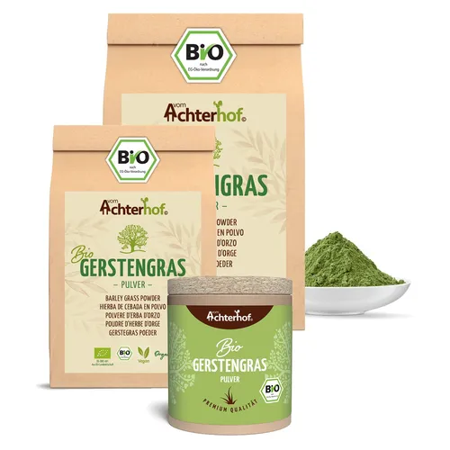 Gerstengras Pulver Bio 1000g | Natürliches Superfood aus deutschem Anbau - Vitamine, Mineralien & Ergänzungsmittel - 100% BIO in Rohkostqualität, reich an Nährstoffen und ohne Zusatzstoffe, ideal für gesunde Smoothies und Müsli.