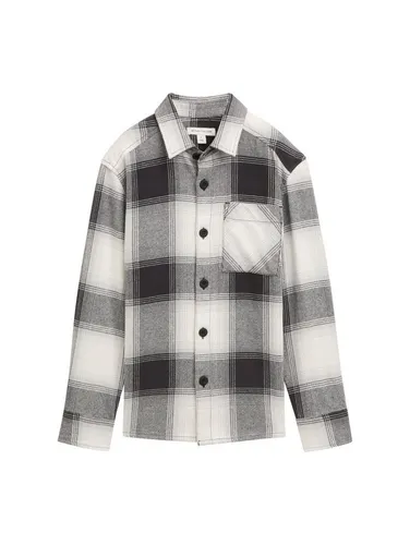 TOM TAILOR Kariertes Langarmhemd - Stylisches Overshirt aus hochwertiger Baumwolle, ideal für lässige Looks und mit praktischer Brusttasche für zusätzlichen Komfort.
