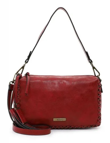 Tamaris Umhängetasche Janne Cross Over Bag Rot - Stilvolle Umhängetasche mit moderner Optik aus genarbtem und geflochtenem Material. Praktische Fächeraufteilung und abnehmbare Schulterriemen für flexible Tragemöglichkeiten.