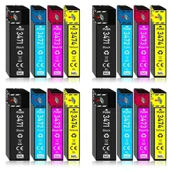 16er Pack Druckerpatronen 34 34XL kompatibel mit Epson WF-3725 - Hochwertige Druckerpatronen für den Epson WF-3725, ideal für lebendige Farben und scharfe Texte. Die 16 Patronen bieten eine hohe Reichweite und sind perfekt für intensiven Einsatz im Büro.