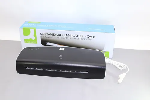 Q-Connect KF17001 Laminator A4 - Heißlaminiergerät für DIN A4 mit schneller Aufwärmzeit von nur 3-5 Minuten, ideal für professionelle Laminierungen zu Hause oder im Büro.