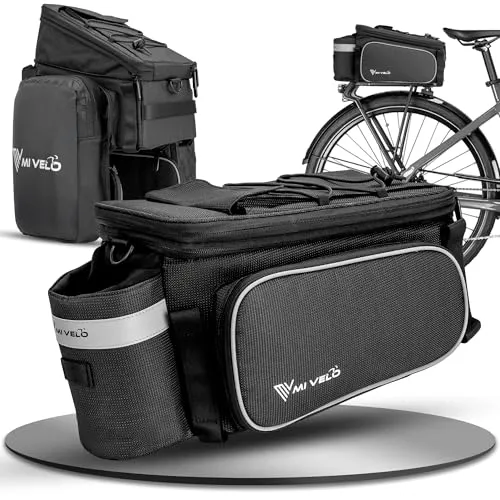 MIVELO Fahrradtasche für Gepäckträger - erweiterbar auf 20L - Fahrradtasche hinten, wasserabweisend und reflektierend, ideal für sicheres Fahren bei Dunkelheit und viel Stauraum für all deine Abenteuer.