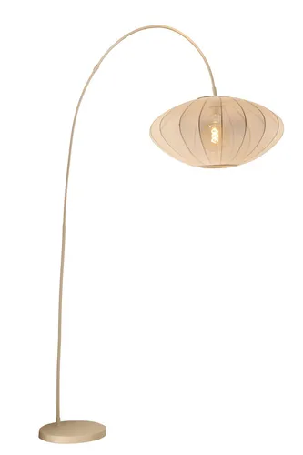 Beloq Bogenleuchte Messing Beige 192 cm - Moderne Stehleuchte für Innenräume mit E27-Sockel, eleganter Bogenform und stilvollem Design. Ideal für Wohnzimmer, Schlafzimmer und mehr. Energieeffizient und einfach zu bedienen.