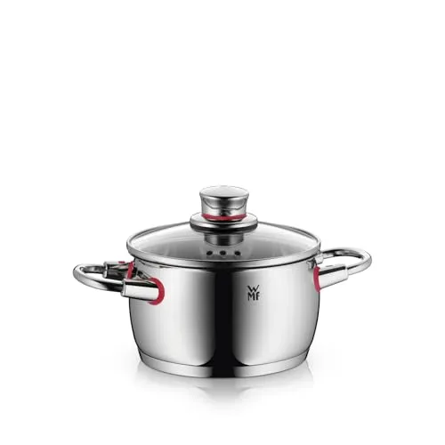 WMF Quality One Kochtopf klein 16cm - 2l Fleischtopf mit Glasdeckel, unbeschichtet und hitzebeständig, ideal für alle Herdarten