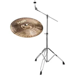 Paiste 900 Series 10" Splash + Galgenbeckenständer SET - Handgehämmertes Splash-Becken aus CuSn8 Bronze mit dunklem Finish für kraftvolle Akzente. Im Set enthalten ist ein stabiler Galgenbeckenständer, ideal für den professionellen Einsatz.