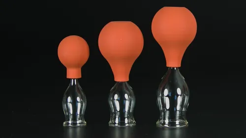 3er Schröpfset 20-40mm m. Ball,Schröpfglas,Schröpfgläser Original Lauschaer Glas