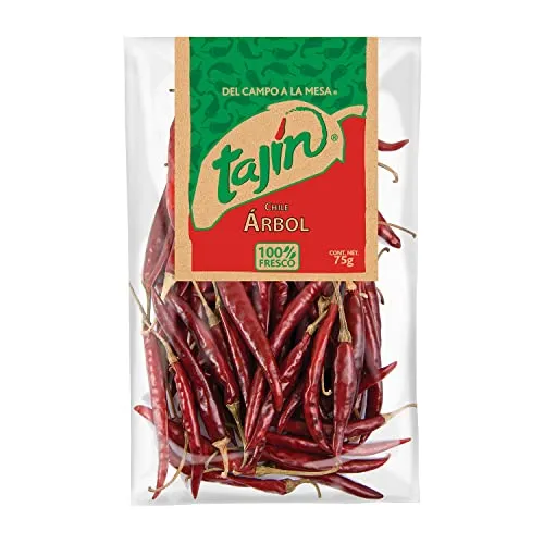 TAJIN Chili de Arbol – Ganze Getrocknete Chilischoten | Scharfer, Rauchiger Geschmack – Mexikanisches Gewürz für Würzmischungen, Salsas und Marinaden