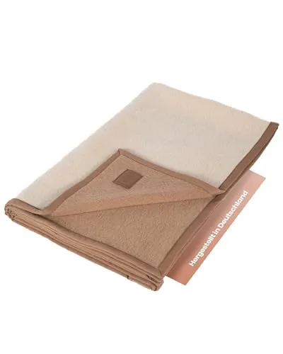 Ritter Decken Alpaka Decke „Arequipa“ – 150 x 200 cm, Creme Kamel - Hochwertige Bettdecke aus 50% Alpaka und 50% Schurwolle, mit Wendeoptik in Creme und Kamel. Ideal zum Kuscheln und für gemütliche Abende.