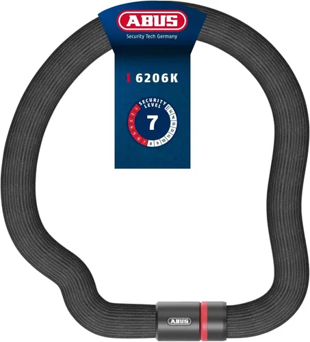 ABUS Kettenschloss Goose Lock – Biegsames Fahrradschloss aus gehärtetem Stahl - Fahrradschlösser mit 6 mm dicker Kette und 85 cm Länge, bietet soliden Schutz mit ABUS-Sicherheitslevel 7 und bleibt dank Schwanenhals-Technologie formstabil und klapperfrei.