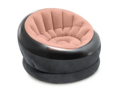 Intex Empire Chair Aufblasbarer Sessel 112x109x69cm - Der Intex Empire Chair bietet stilvollen Komfort für Innen- und Außenbereiche. Mit seiner robusten Konstruktion und beflockten Oberfläche ist er ideal zum Entspannen und leicht aufzupumpen.