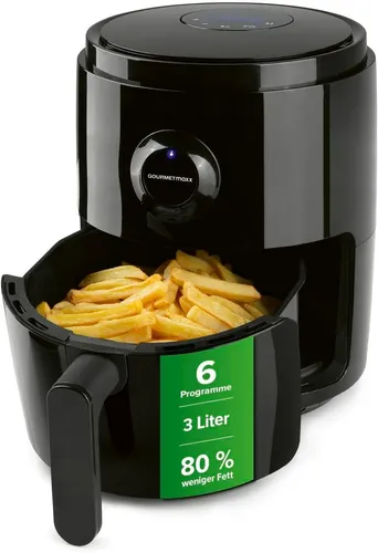 GOURMETmaxx Heißluftfritteuse 4,5l - Digitale Fritteuse mit 8 Programmen, fettarme Zubereitung und 60-Minuten-Timer für gesunde Snacks