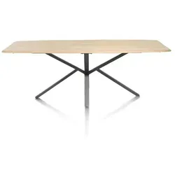 Henders & Hazel Home Esstisch oval Eiche massiv/Metallgestell schwarz