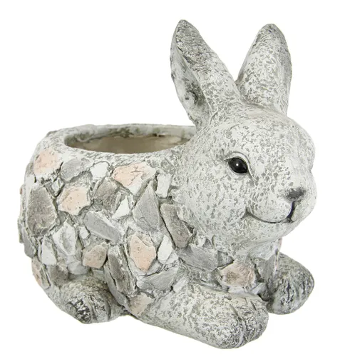 Pflanzkübel I.GE.A. "Blumenkübel Hase aus Magnesia" grau 33cm - Charmanter Hasen-Pflanzkübel aus hochwertigem Magnesia in elegantem Grau. Ideal für kleine bis mittelgroße Pflanzen und eine verspielte Dekoration für Innen- und Außenbereich.
