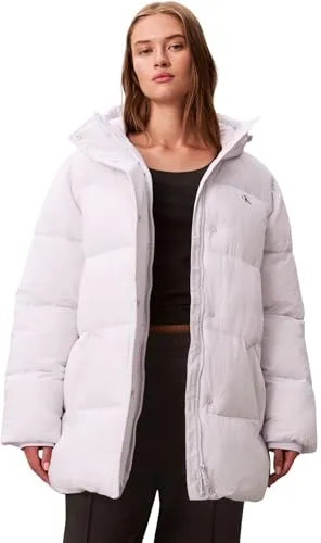 Calvin Klein Damen Pufferjacke Belted Midweight - Violett (Lacey Lilac) - Stylische Steppjacke mit Taillengürtel, optimaler Passform und zwei Taschen. Ideal für jeden Anlass, bietet sie Komfort und schützt vor Wind. Zeitloses Design für einen modernen Look.