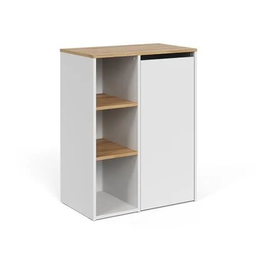 Vicco Wäscheschrank Viktor - Mehrzweckschrank mit integriertem Wäschekorb für stilvolle Organisation im Bad. Kompakte Maße und elegantes Design machen ihn zum praktischen Blickfang.
