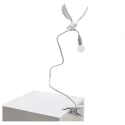 LAMPE HARZ KLEMME SPARROW-LANDING MARCANTONIO SELETTI 15310 - Lampenteile: Einzigartige Tischlampe aus Resin mit einem kreativen Design, ideal für moderne Innenräume und als Blickfang.