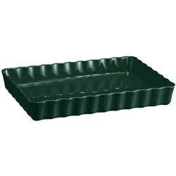 Emile Henry Tiefe Tarteform 24 x 34 cm - Keramik in Grün - Backformen für kreative Köstlichkeiten, mit geriffelten Rändern für perfekte Quiches und Tartes. Hergestellt aus innovativer HR®-Keramik für gleichmäßige Wärmeverteilung und einfache Reinigung.