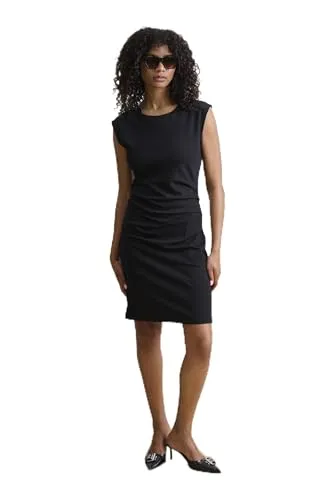 KAFFE Kleid India Damen Kurzarm Cocktailkleid - Cocktailkleid aus 100% Polyester-EcoVero, figurbetont mit raffinierter Drapierung für einen eleganten Look.