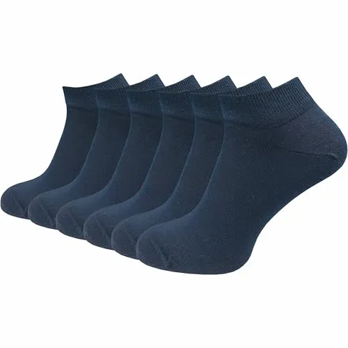 Herren Sneaker Socken aus 100% reiner Baumwolle (6 Paar | 10 Paar) | kurze & dünne Füßlinge | ohne drückende Naht über den Zehen (DE/NL/SE/PL, Numerisch, 39, 42, Regular, Regular, blau | 6 Paar)
