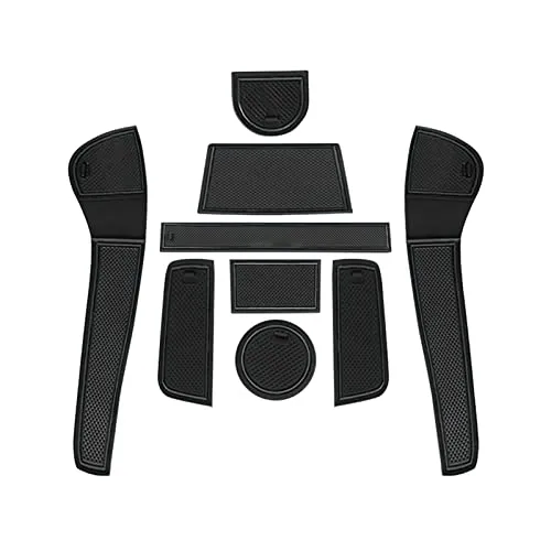 GAFAT VW UP/Seat MII/Skodα Citigo 2013-2023 2024 Antirutschmatten, Auto Mittelkonsole Gummimatten, Getränkehalter Matte, Aufbewahrungsbox rutschfeste Matte, Türnaht rutschfeste 9 Stück (Schwarz)