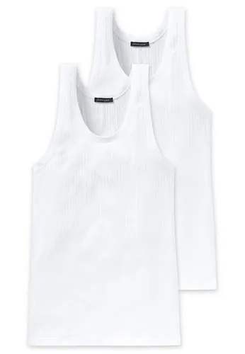 Schiesser 2P Authentic Undershirts Weiß X-Large Herren - Herrenunterhemden aus 95% Baumwolle für überragenden Komfort - Atmungsaktiv und perfekt als Basisschicht oder lässiges Shirt - Stilvolles, dezentes Streifendesign für jeden Anlass.
