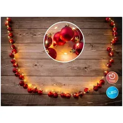 Näve Leuchten LED Lichterkette 250cm rot - Weihnachtsbeleuchtung mit 50 energieeffizienten LEDs und praktischer Timerfunktion für festliche Stimmung und gemütliche Atmosphäre.