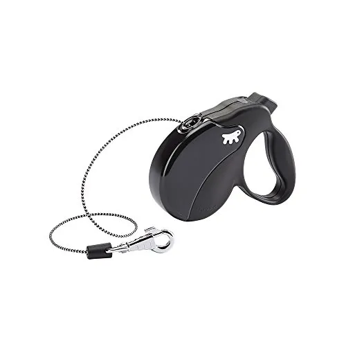Ferplast Guinzaglio per Cani Allungabile AMIGO MINI, Guinzaglio per Cani Taglia Piccola fino a 12 Kg. Cordino max 3 m. Unico Pulsante per Blocco e Rilascio, Nero, Cover Nera