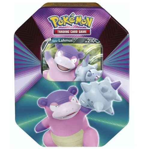 Pokemon Frühling Tin Box Galar Lahmus V 2021 - TCG OVP Displays mit exklusivem Lahmus V Charakter, ideal für Sammler und Spieler, die ihr Pokémon TCG Deck erweitern wollen.