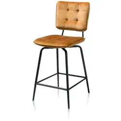 Henders & Hazel Manou Tresenstuhl - Stilvoller Samt mit Metallgestell - Sessel für eleganten Komfort: Der Henders & Hazel Manou Tresenstuhl kombiniert hochwertiges Karese-Samt mit einem stabilen Metallgestell und eignet sich perfekt für Küche, Bar oder Essbereich.