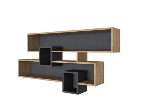 Skye Decor Wandregal 120 cm – Anthrazit - Stylisches Wandregal aus melaminbeschichtetem Spanholz, einfach zu montieren. Ideal für eine moderne und praktische Raumgestaltung.